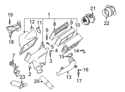 2003 BMW 525i Powertrain Control Rubber Boot Diagram for 13541435625