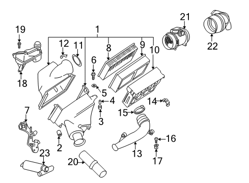 2003 BMW 525i Powertrain Control Resonator Diagram for 13541438794