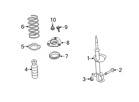 2011 Nissan Maxima Struts & Components - Front Bolt-Knuckle Arm Diagram for 40056-JA000