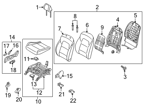 2018 Kia Sportage Passenger Seat Components Heater-Front Seat Back Diagram for 88390D9000