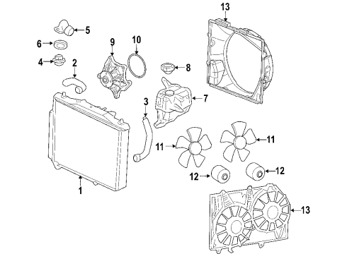 2005 Cadillac STS Cooling System, Radiator, Water Pump, Cooling Fan Fan Motor Diagram for 88957422
