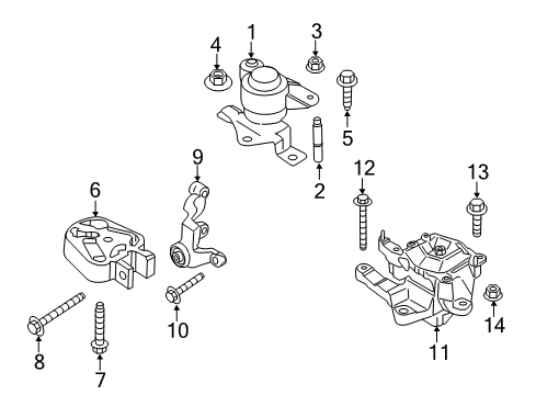 2018 Lincoln MKZ Engine & Trans Mounting Upper Mount Diagram for DG9Z-6068-S