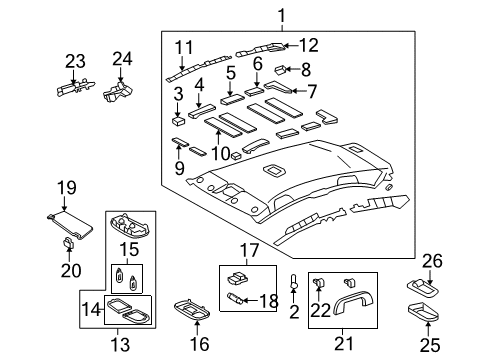 2010 Toyota Yaris Interior Trim - Roof Grip Handle Cover Diagram for 74612-52030-B0