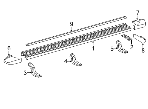 2018 Toyota Land Cruiser Exterior Trim - Pillars, Rocker & Floor Gusset Diagram for 51785-60010