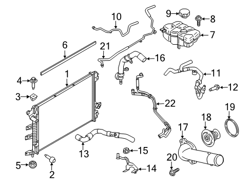 2019 Ford Fusion Radiator & Components Upper Hose Bracket Diagram for F2GZ-3C510-A