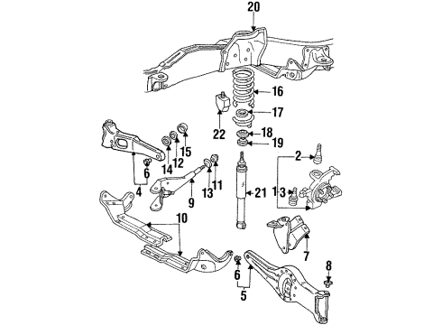 1994 Ford Ranger Front Suspension Components, Stabilizer Bar Radius Arm Diagram for F3TZ-3A360-C