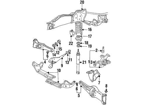 1997 Ford Ranger Front Suspension Components, Stabilizer Bar Upper Ball Joint Diagram for 2U2Z-3V049-A