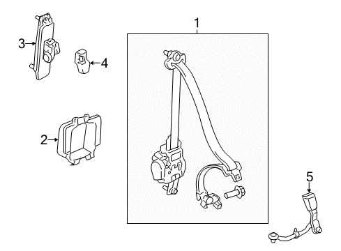 2014 Honda Odyssey Seat Belt Protector, L. FR. Seat Belt Diagram for 81891-TK8-A00