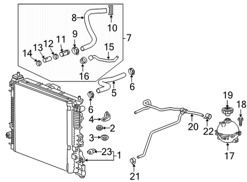 2020 Cadillac XT6 Radiator & Components Lower Hose Diagram for 84863061