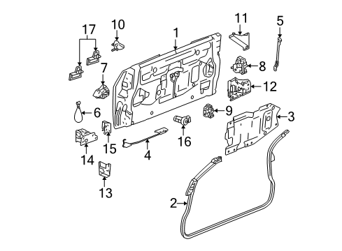 2004 GMC Envoy XUV Tail Gate Hinge Asm-End Gate Lower (End Gate Side) Diagram for 15136062