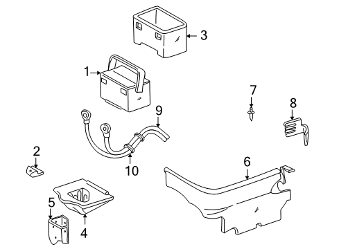 2004 Chevrolet Corvette Battery Cable Asm, Battery Positive Diagram for 88987123