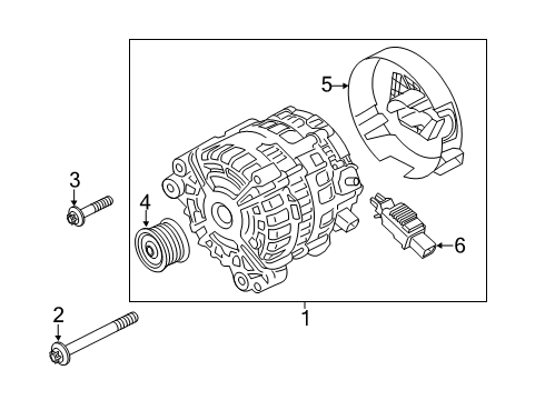 2019 BMW X7 Alternator Pulley Alternator Diagram for 12318636420