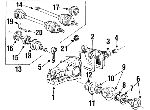 1994 BMW 850CSi Axle & Differential - Rear Repair Kit Bellows, Interior Diagram for 33219067807