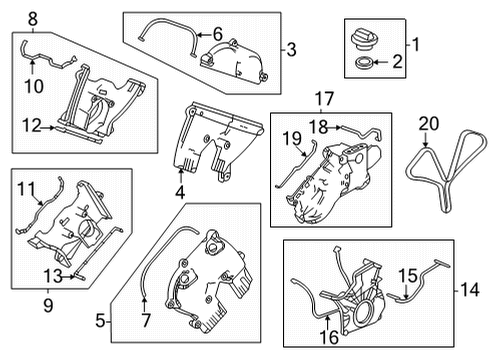 2022 Acura TLX Valve & Timing Covers COVER, RR. BLT BCK Diagram for 11870-6S9-A01