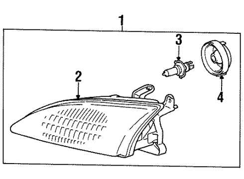 1997 Toyota Paseo Bulbs Headlamp Assembly Diagram for 81110-16620