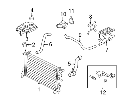 2003 Ford Focus Radiator & Components Temperature Sensor Diagram for 3S4Z-8A564-AA