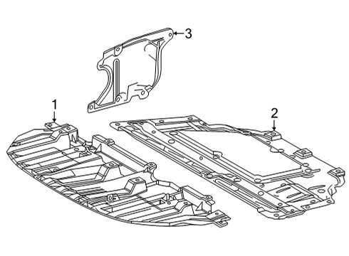 2016 Toyota Mirai Splash Shields Under Cover Diagram for 52618-62010