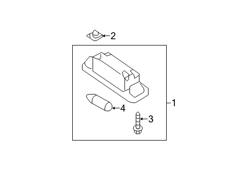 2013 Kia Sorento License Lamps Lamp Assembly-License Plate Diagram for 925012P000