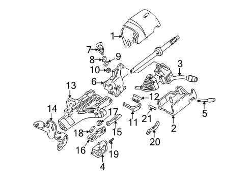 2001 Ford Expedition Switches Turn Signal & Hazard Switch Diagram for YL1Z-13K359-AAA