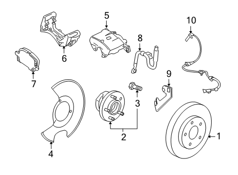 2011 Buick Regal Front Brakes Overhaul Kit Diagram for 13504031