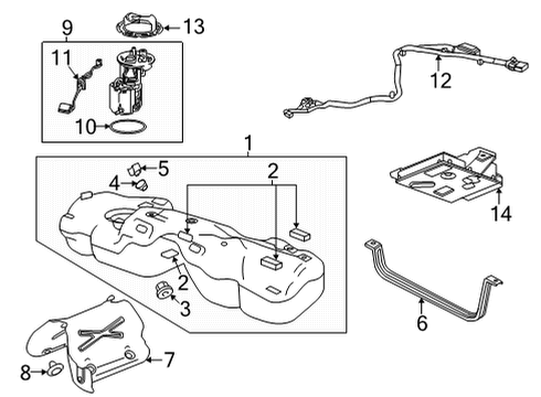 2021 Cadillac CT4 Fuel Supply Filler Pipe Diagram for 84743022