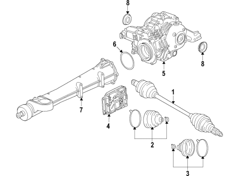 2017 Buick Envision Rear Axle, Differential, Drive Axles, Propeller Shaft Axle Assembly Diagram for 84173832