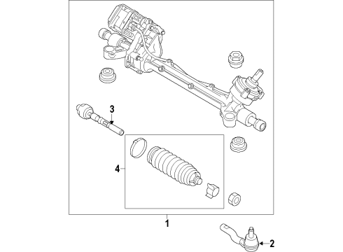 2014 Ford Explorer Steering Column & Wheel, Steering Gear & Linkage Steering Gear Diagram for EB5Z-3504-R