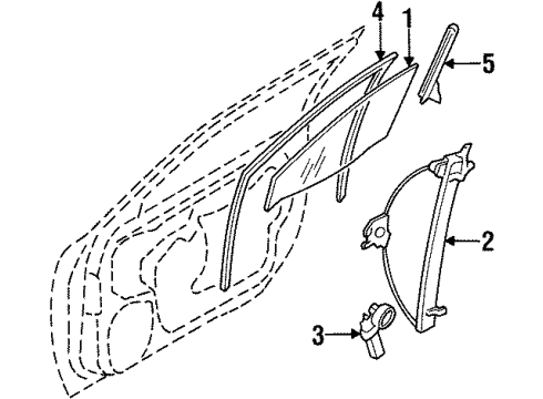 1997 Infiniti I30 Rear Door Glass Run-Front Door Lower SASH, Rear Diagram for 80386-40U00