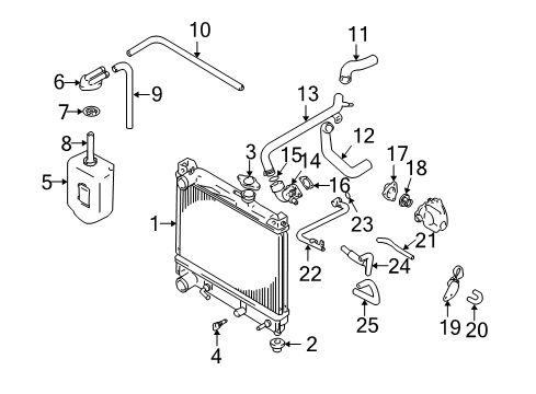 1999 Chevrolet Tracker Radiator & Components Radiator Inlet Hose (Upper) Diagram for 30027980