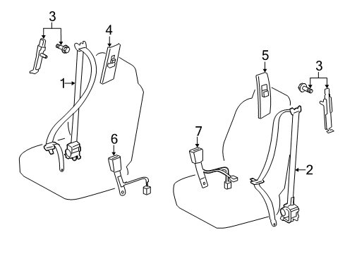 2007 Toyota Avalon Seat Belt Adjuster Diagram for 73200-AC010