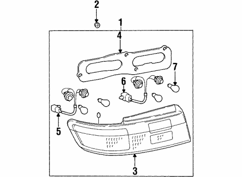 1996 Toyota Paseo Combination Lamps Tail Lamp Assembly Diagram for 81560-16570