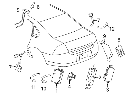2013 Chevrolet Impala Electrical Components Communication Interface Module Assembly(W/ Mobile Telephone Transceiver) Diagram for 22901476