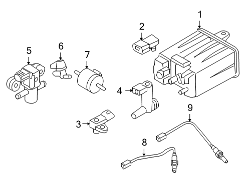 2010 Infiniti FX50 Emission Components Valve Assy-Vacuum Delay Diagram for 14958-1CA0A