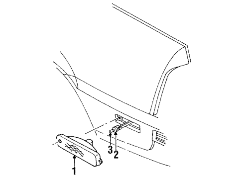 1993 Chevrolet Cavalier Side Marker Lamps, License Lamps Lamp Asm-Rear Side Marker Diagram for 5975587