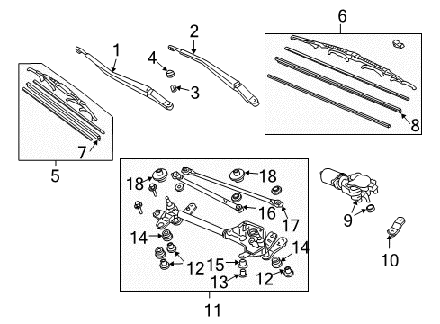 2008 Acura TL Wiper & Washer Components Motor, Washer (Denso) Diagram for 38512-SCV-A02