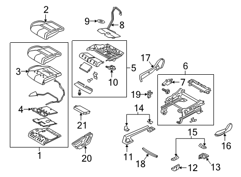 2021 Lincoln Navigator Front Seat Components Front Trim Bracket Diagram for HU5Z-9662256-A