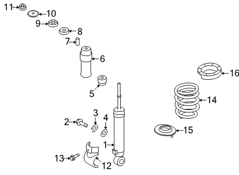 2009 Kia Borrego Shocks & Components - Rear Bush-Lower Diagram for 553442J000