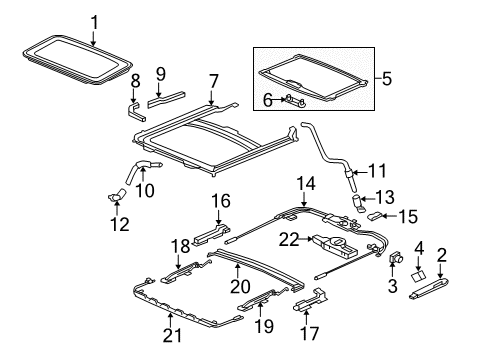 2012 Honda Civic Sunroof Motor Assy., Sunroof Diagram for 70450-TR0-A01