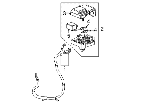 2022 GMC Yukon Battery Cables Junction Block Diagram for 84694244