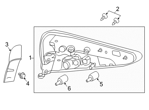 2015 Nissan Murano Bulbs Lamp Assembly-Rear Combination LH Diagram for 26555-5AA0B