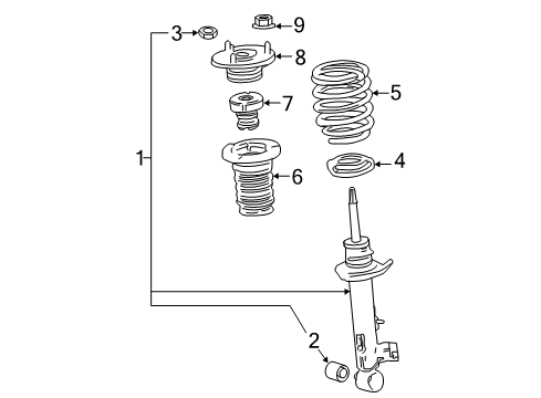 2022 Lexus LC500 Shocks & Components - Rear ABSORBER Assembly, Shock Diagram for 48540-19775