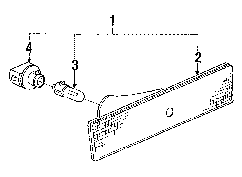 1994 BMW 540i Front Lamps - Side Marker Lamps Side Marker Light, Front Diagram for 63141376977