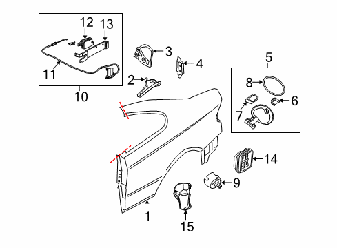 2005 Pontiac GTO Fuel Door Actuator, Fuel Tank Filler Door Lock Diagram for 92141951