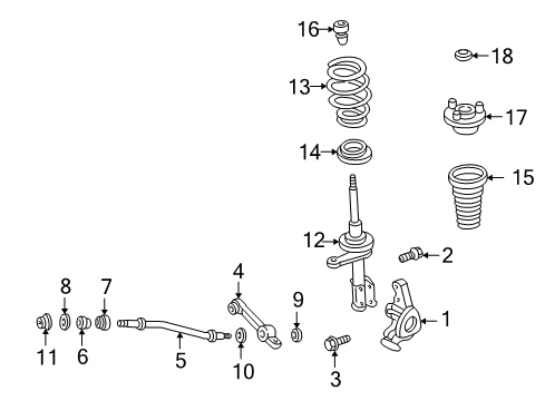 2004 Chrysler 300M Front Suspension Components, Lower Control Arm, Stabilizer Bar Front Coil Spring Diagram for 4895296AA