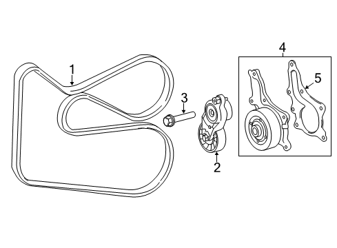 2017 Toyota Highlander Belts & Pulleys Fan & Alternator V Belt Diagram for 90916-02729