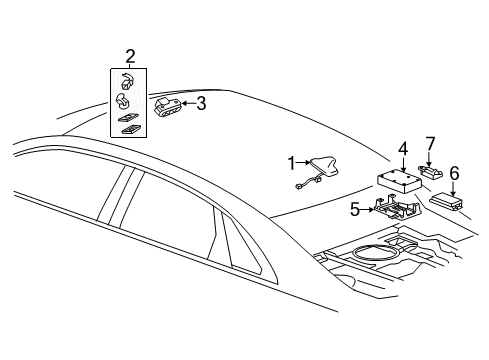2016 Cadillac XTS Communication System Components Mount Bracket Diagram for 22754304