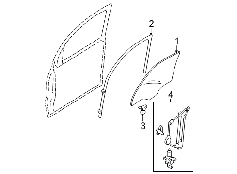 2008 Ford Escape Front Door Run Channel Diagram for 8L8Z-7821547-B