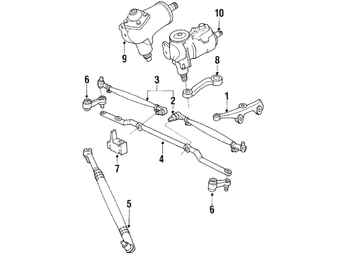 1990 Dodge B150 P/S Pump & Hoses, Steering Gear & Linkage Gear-Manual Steering Diagram for 4886492AA