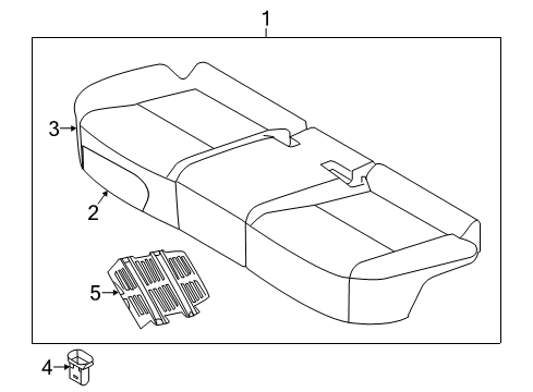 2017 Kia Sportage Rear Seat Components Cushion Assembly-Rear Seat Diagram for 89100D90102AE