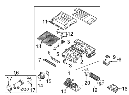 2019 Hyundai Ioniq Powertrain Control Duct Assembly-Air Diagram for 28210-G2100